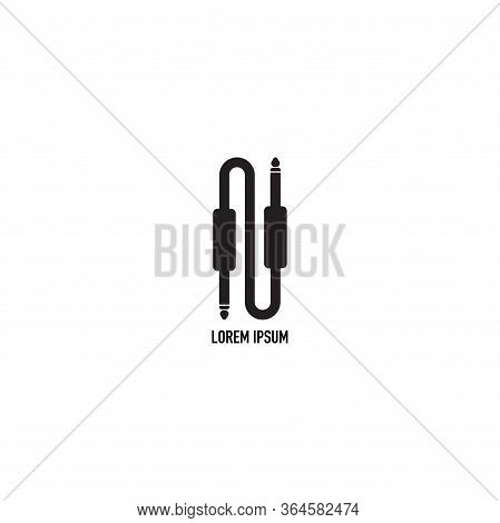 Cable Jack Logo Concept. Audio Wave Logo Design Template. Isolated, Audio Equipment, Sound System, I