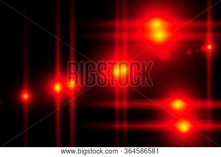 Group Of Red Light Bring Bright For Warning Danger Sign Symbol Abstract Concept For Effect.