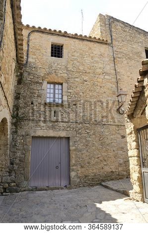 Stone Houses  In The Medieval Village Of Peratallada, Located In The Middle Of The Emporda Region Of