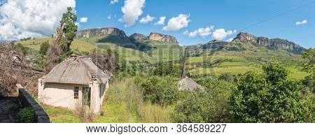 Royal Natal National Park, South Africa - March 15, 2020:  Part Of The Ruins Of The Historic Hotel. 