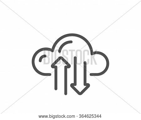 Cloud Computing Sync Line Icon. Internet Data Storage Sign. File Hosting Technology Symbol. Quality 