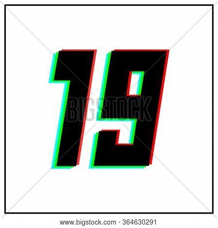 Number 19, Twenty Three Vector Desing Logo.dynamic, Split-color, Shadow Of  Number Red, Green, Blue 