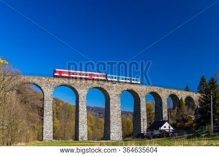 Railway viaduct Novina in Krystofovo udoli, Northern Bohemia, Czech Republic