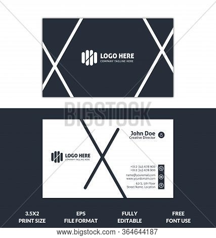 Creative And Corporate Business Card, White And Black Color Business Card Template, Ready To Print M