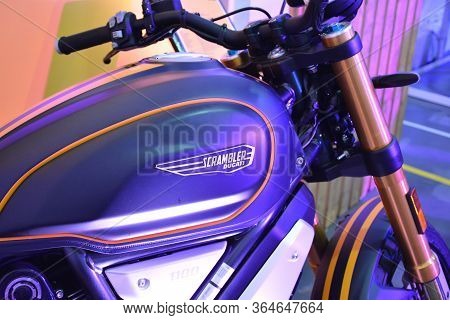 Pasig, Ph - March 9 - ducati Scrambler Motorcycle At Ride Ph Motorcycle Show On March 9, 2019 In Pas