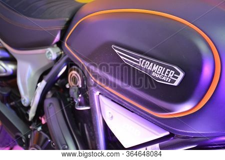 Pasig, Ph - March 9 - ducati Scrambler Motorcycle At Ride Ph Motorcycle Show On March 9, 2019 In Pas