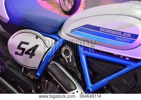 Pasig, Ph - March 9 - ducati Scrambler Motorcycle At Ride Ph Motorcycle Show On March 9, 2019 In Pas