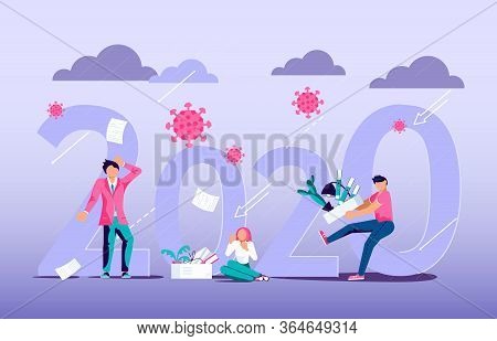 Concept Of Dismissal Employees After Covid-19 Outbreak. Unemployment, Jobless And Employee Job Reduc