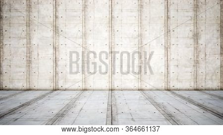 Concept or conceptual solid and rough beige background of concrete floor and wall as a vintage pattern layou for minimalism, time and material