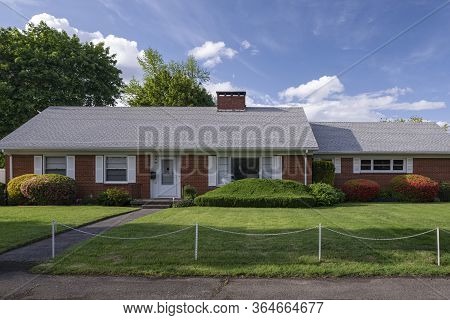 Family Home And Garden In Gresham Oregon Surrounded In Spring Colors.