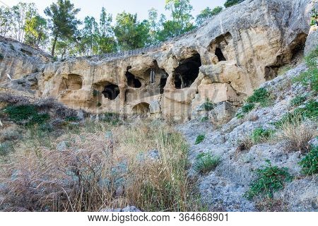 Ancient Byzantine Village Canalotto - Archaeological Site In Calascibetta, Sicily, Italy