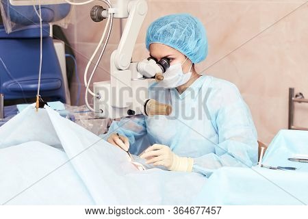 People At Hospital Background. Blue Medical Backdrop. Healthcare Support. Cardiology Sick Patient. O