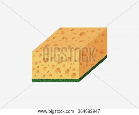 Sponge Isometric Household Needs. Paralon Yellow Isometric