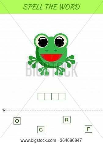 Spelling Word Scramble Game Template. Educational Activity For Preschool Years Kids And Toddlers Wit
