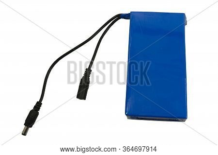 Blue Aaa, Aa And Pp3 Batteries, Isolated On White Background .