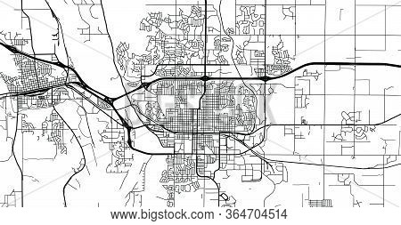Urban Vector City Map Of Bismarck, Usa. North Dakota State Capital