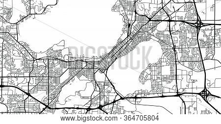 Urban Vector City Map Of Madison, Usa. Wisconsin State Capital