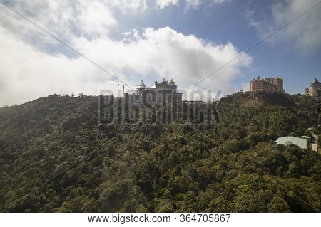 Da Nang, Vietnam - 16January 2020: Cable Car To Ba Na Hills Mountain Resort Sunworld, Touristic Comp