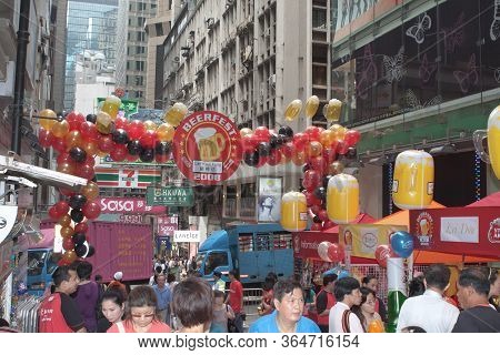 Lan Kwai Fong In The Party District Of Downtown Central  24 May 2008