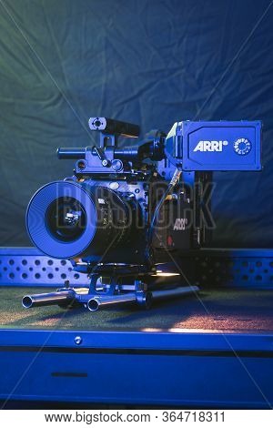 Kyiv, Ukraine - 04.17.2020: Studio Shoot Of Professional Video Camera Arri Alexa Mini Lf With Lens, 