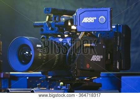 Kyiv, Ukraine - 04.17.2020: Studio Shoot Of Professional Video Camera Arri Alexa Mini Lf With Lens, 