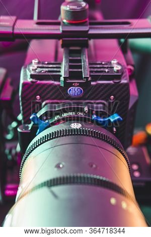 Kyiv, Ukraine - 04.17.2020: Studio Shoot Of Professional Video Camera Arri Alexa Mini Lf With Lens, 