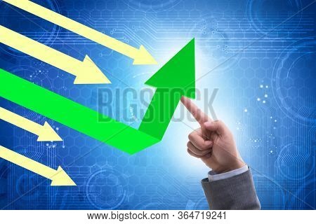 Economic recovery concept with the line charts