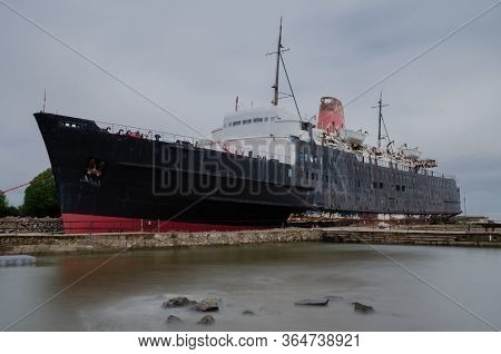 Llanerch-y-mor, Uk : Jul 31, 2019: Passenger Ferry Steam Ship, Tss Duke Of Lancaster Operated From 1