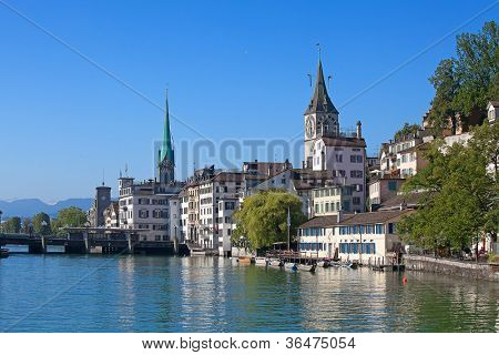 Rzeki Limmat i Zurych