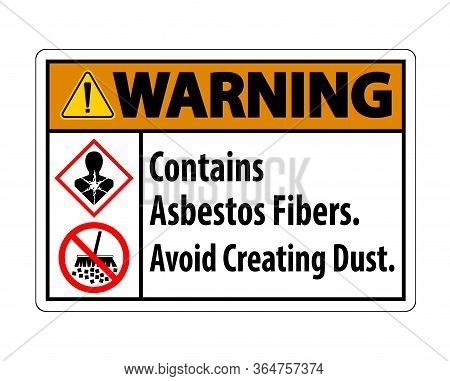 Warning Label Contains Asbestos Fibers,avoid Creating Dust