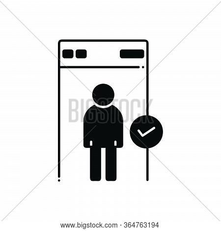Black Solid Icon For Security Check Protection Conservancy Tutelage