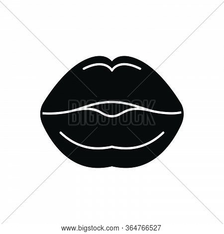 Black Solid Icon For Kissing Lip Osculate Sensuality Mouth Lipstick