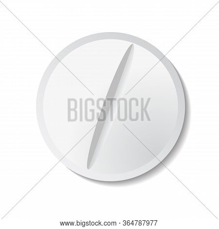 Vector Illustration Of White Tablet On Plain Background