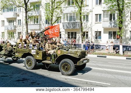 Samara, Russia - May 9, 2019: A Historical Example Of Military Equipment Army Off-road Vehicle Dodge