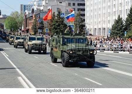 Samara, Russia - May 9, 2019: At The Military Parade In Honor Of The Anniversary Of Victory In World
