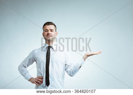 Man Showing Or Presenting Something