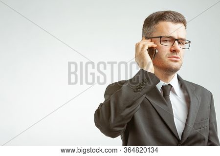 Businessman Talking By The Phone, Copy Space