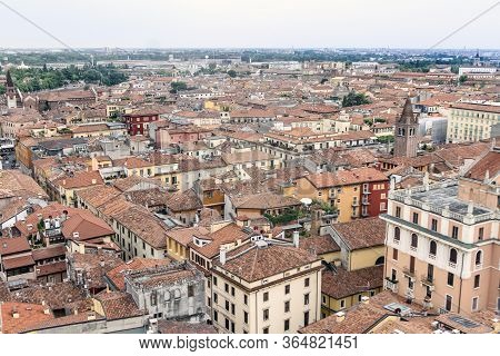 Roofs Of Verona, Italy As Seem From The Lamberti Tower Height, Torre Dei Lamberti