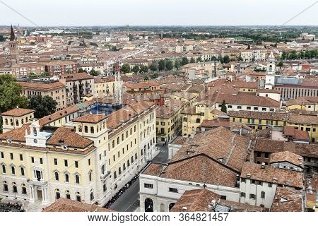 Roofs Of Verona, Italy As Seem From The Lamberti Tower Height, Torre Dei Lamberti