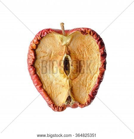 Rotten Apple Cut In Half, Aging Or Disease Concept