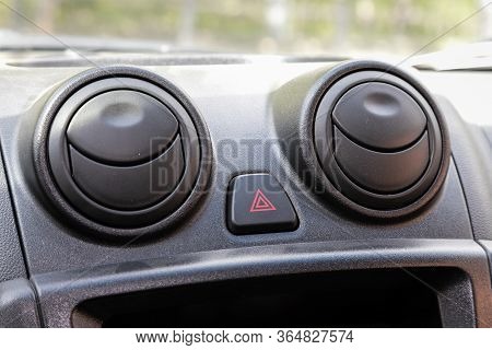 Novosibirsk/ Russia - May 02 2020: Lada Granta, Close Up Car Ventilation System And Air Conditioning
