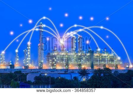 New Generation Factory Technology, Industrial Landscape, Double Exposure Immage, Factory Business Li