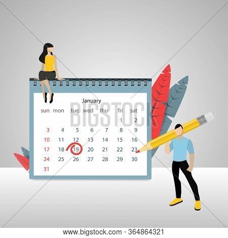 Content Plan Vector Illustration. Concept Of Content Strategy For Social Media Marketing Advertising