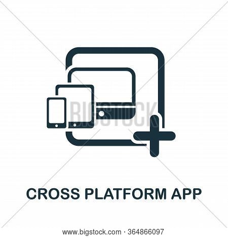 Cross Platform App Icon From Mobile App Development Collection. Simple Line Cross Platform App Icon 