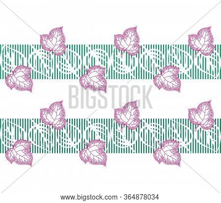 Seamless Floral Pattern Textile Style With Wildflowers, Leaves. Hand Drawn. Abstract Background For