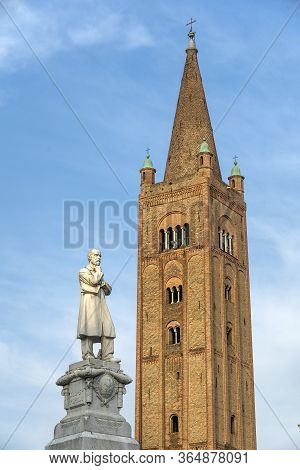 Historic Belfry Of San Mercuriale Church At Aurelio Saffi Square In Forli, Emilia Romagna, Italy