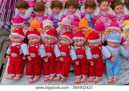 Beautiful Cute Baby Dolls For Sale At Retail Shop At Christmas Market, New Market Area, Kolkata, Wes