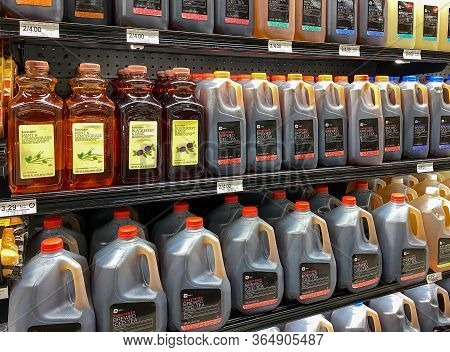 Orlando,fl/usa-5/3/20: A Display Of Bottled Iced Tea Drink Products Aisle At A Publix Grocery Store 