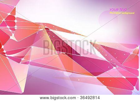Красные и розовые абстрактный tiangle баннер