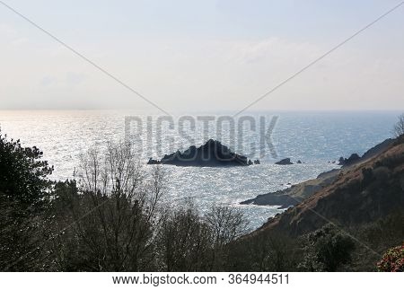 Rock Of The Mewstone Off The South Devon Coast